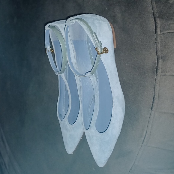 Tory Burch T- Strap blue suede flats - Picture 4 of 9
